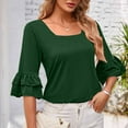 thumbnail image 5 of Mittory 3/4 Length Sleeves Womens Tops Blouses for Women Dressy Casual Tops Trendy Summer Shirts Spring Clothes, 5 of 8