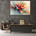 thumbnail image 5 of Mudket Orange and Teal Fluid Abstract Flower Canvas Wall Art, Modern Floral Wall Decor, Framed Ready to Hang Artwork for Living Room Bedroom Office - 12"L x 8"W, 5 of 10