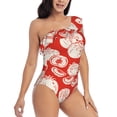 thumbnail image 3 of Honeii Tomatoes for women's one-piece swimsuit featuring a chic one-shoulder design experience elegance and style in the water-Large, 3 of 6