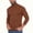 Brown, variant on Men's Turtleneck Long Sleeve Slim Fit Compression Shirt Solid Color Mock Neck Pullover Top for Casual Workout Office Wear