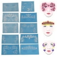 thumbnail image 3 of Plantilla De Cara, Patrón único, Seguro Ecológico, Amigable, Reutilizable, Kit De Plantilla De Pintura Facial Portátil Para Mujeres Para Fiestas Para El Rendimiento Del, 3 of 7