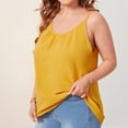 thumbnail image 4 of Scyoekwg Women's Spaghetti Strap Tank Top Solid Color Summer Loose Basic Sling Sleeveless Tank Tops Camisole Crewneck Casual Blouses (Yellow,XXL), 4 of 8