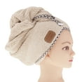 thumbnail image 3 of Toalla para el cabello, turbante, toalla de microfibra de secado rápido, gorro de ducha, secador de pelo, pañuelo para la cabeza gris, 3 of 9
