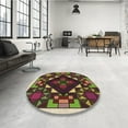 thumbnail image 4 of Ahgly Company Machine Washable Indoor Square Transitional Dark Scarlet Red Area Rugs, 4' Square, 4 of 7
