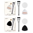 thumbnail image 3 of White Pineapple Powder Puff Set, Dual-Use Wet/Dry Air Cushion Sponge & Foundation Brush for Flawless Makeup Application - Ultra Soft, 3 of 8