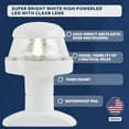 thumbnail image 2 of Five Oceans Anchor Light - Stern Lights for Boats, Boat Lights Navigation,12V DC, USCG Rules 2NM, 3 1/4 Inch Fixed Mount, Boat Stern Light for Pontoon, Fishing Boats, Bass Boats, Sport Boats - FO2312, 2 of 7