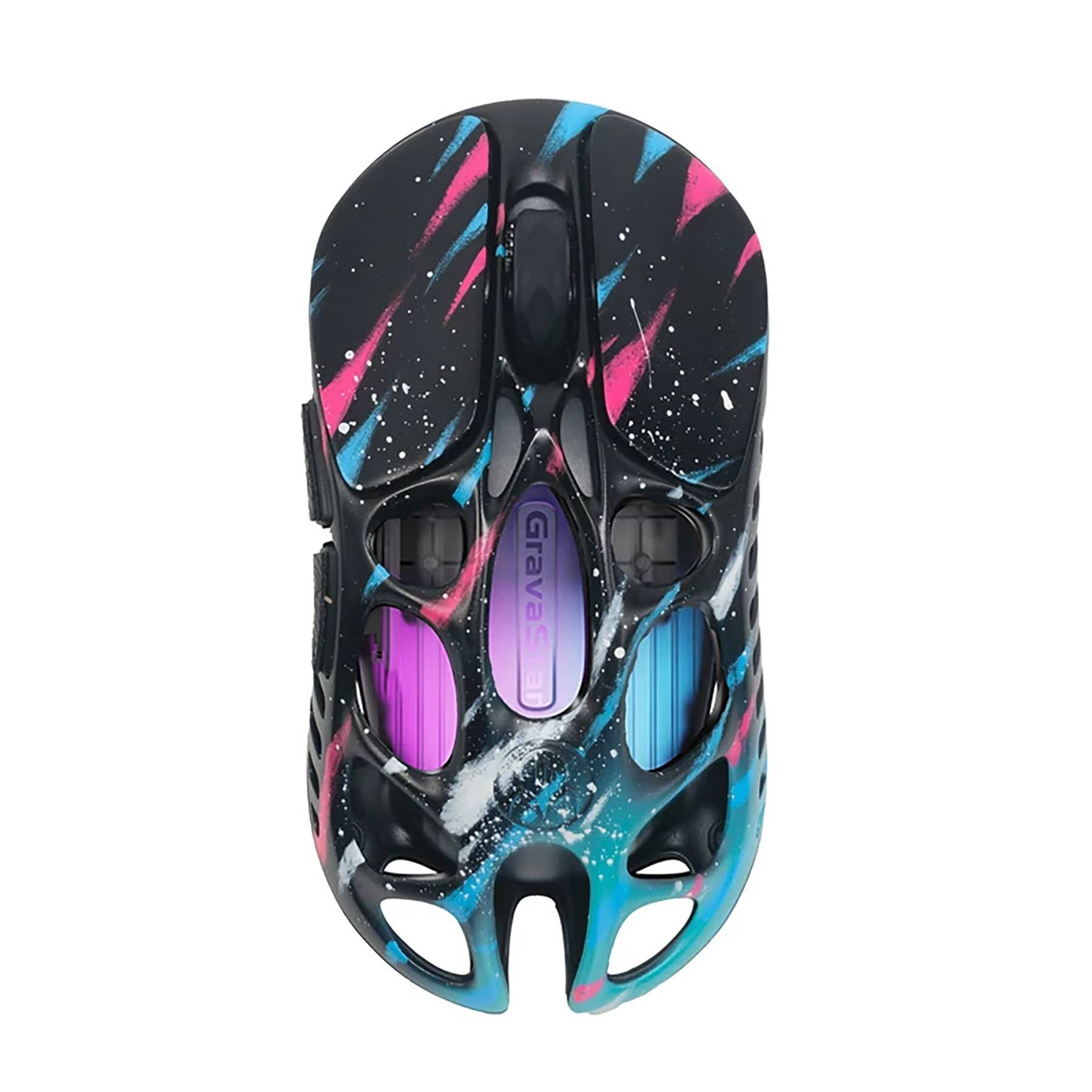 GravaStar Mercury X Pro 8KHz Wireless Gaming Mouse - PAW3950 Sensor, 32,000 DPI, 49g Lightweight Magnesium Alloy Hollow Design, Tri-Mode, 110Hr Battery, RGB Lighting-Neon Graffiti