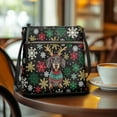 thumbnail image 3 of ZUXONGSY Christmas Dachshund Snowflake Print Shoulder Handbag for Women Lightweight Crossbody Travel Purse Waterproof Satchel with Adjustable Wide Strap for Dating Workout, 3 of 7