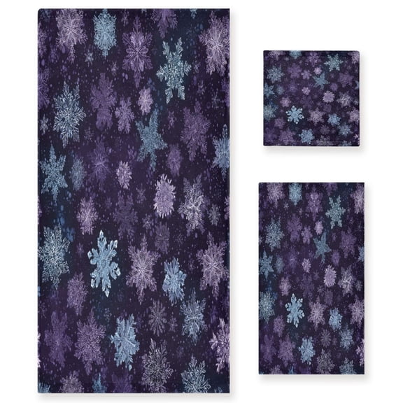 Three-Piece Towel Set Face Towel Towel Set Hand Towel Bath Towel Cotton Bath Towels Bath Towel Sets Hand Bath Towels Cute Snowflakes