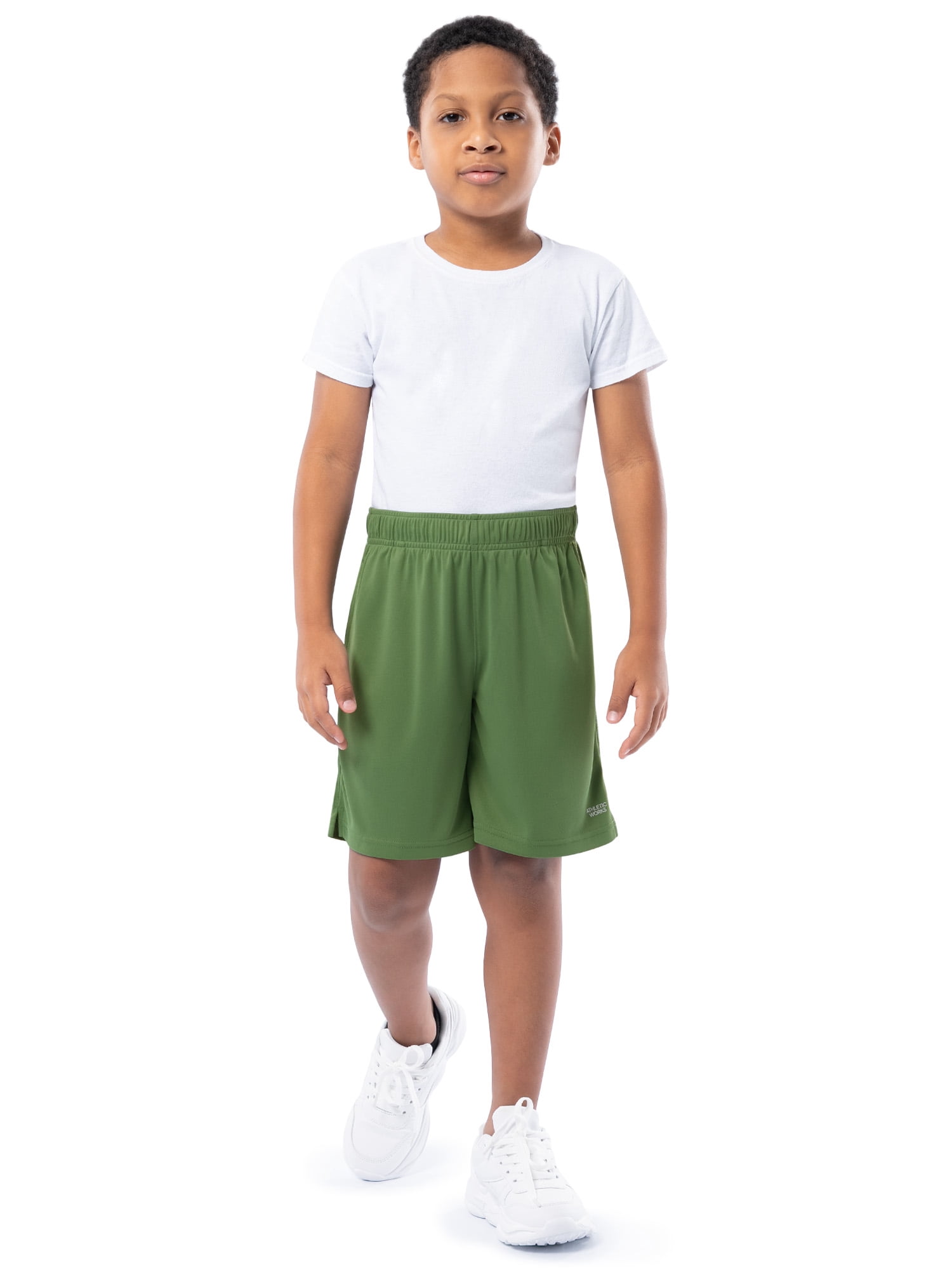 Athletic Works Boys Core Performance Shorts, 2-Pack, Sizes 4-18 & Husky