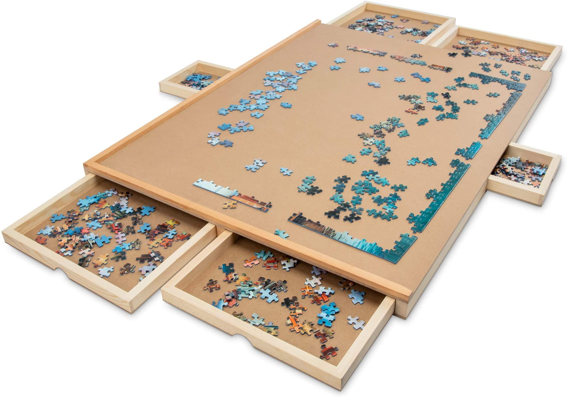 Jigsaw Puzzle Case Table Storage up to 1500 Pieces Carry Safe Tray Organizer 