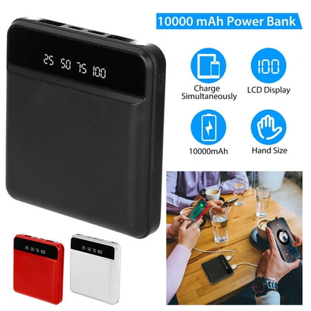 

iMountek 10000mAh Portable Power Bank Mini External Battery Pack Charger With Dual USB Ports LCD Display Type C Micro USB Input Ports