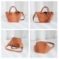 thumbnail image 2 of Bolso pequeño de cuero genuino natural de lujo a la moda para mujer, bolso de fin de semana para exteriores, Cuero vacuno real suave, bandolera de hombro para mujer, 2 of 5