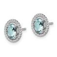 thumbnail image 2 of Sterling Silver Rhod-plat Aquamarine Oval Post Earrings, 2 of 4