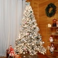 thumbnail image 6 of Makeatree 9ft Pre-lit Flocked Christmas Tree with 850 UL Lights & 63 Pine Cones & 2240 Tips Snow Frosted Artificial Xmas Tree, 6 of 10