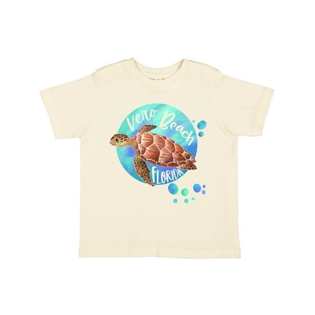 

Inktastic Vero Beach Florida Swimming Sea Turtle with Bubbles Gift Toddler Boy or Toddler Girl T-Shirt