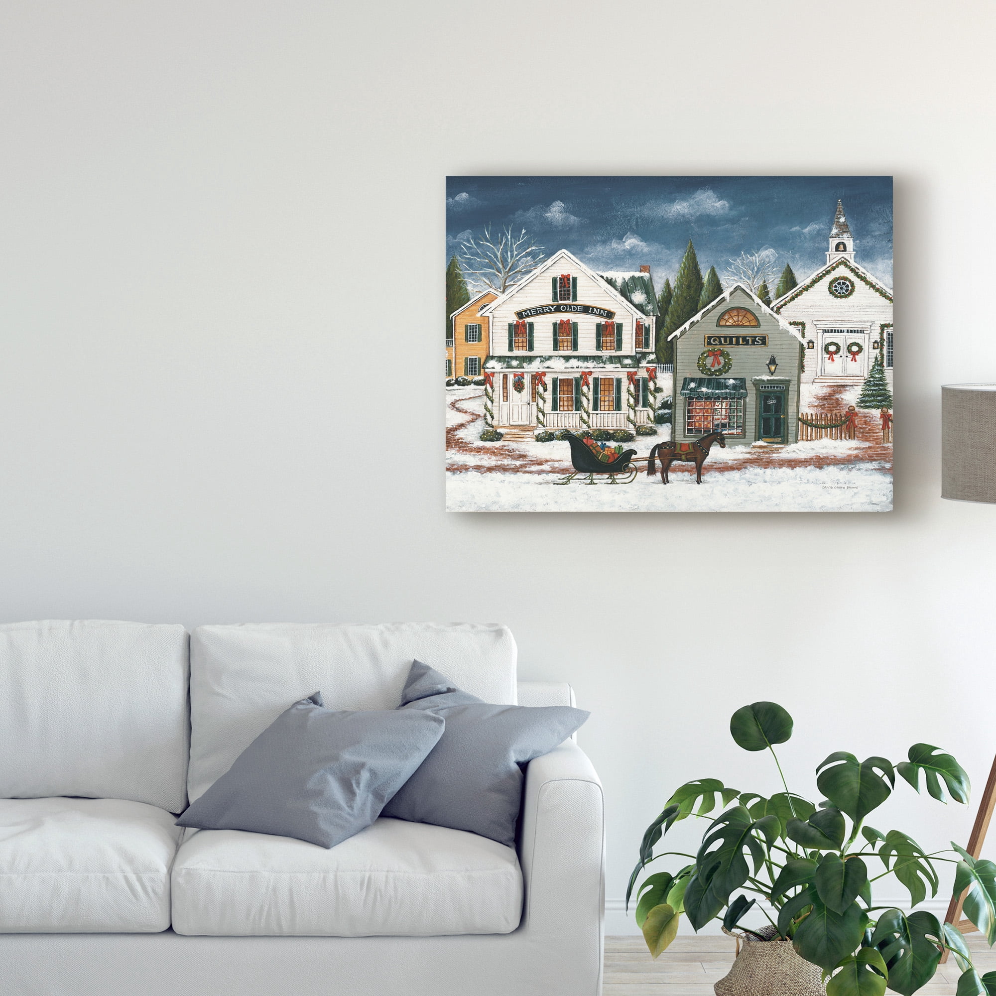Trademark Fine Art 'Christmas Village I Dark Crop' Canvas Art by David Carter Brown