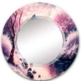 thumbnail image 3 of DESIGN ART Designart 'Winter Beauty Landscape In Pink Magenta And Blue III' Printed Landscape Forest Wall Mirror 20in.x30in., 3 of 5
