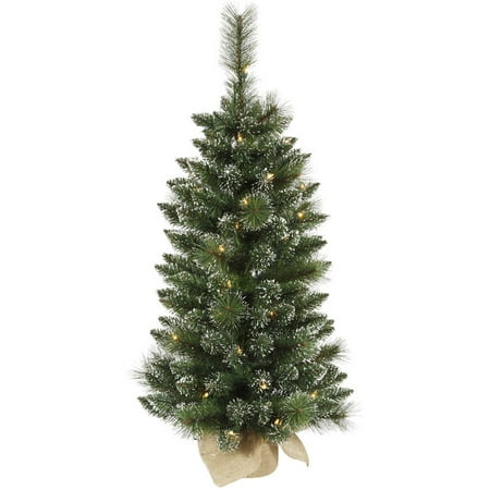 Vickerman 3' Snow Tipped Mixed Pine and Berry Christmas Tree with 50 Clear