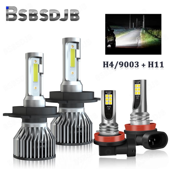 For Toyota Highlander 2008 2009 2010 LED Headlight Fog Light Bulbs Combo 6000K