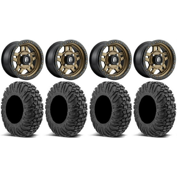 Fuel Anza Bronze 15" Wheels 30" MotoVator Tires Polaris RZR XP 1000 / PRO XP / Ranger XP 900/1000