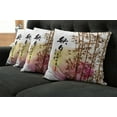 thumbnail image 2 of Ambesonne Asian Themed Throw Pillow Cover 4 Pack, Japanese Leaves Motif, 16", Multicolor, 2 of 6