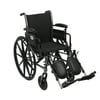 Drive Medical Cruiser III Light Weight Wheelchair with Flip Back Removable Arms, Adjustable Height Desk Arms, Elevating Leg Rests, 16"