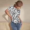thumbnail image 3 of Balery Hand Drawn Snake Body de cuello redondo de manga corta para mujer Tops de manga corta Tops básicos-XX-Large, 3 of 7