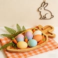 thumbnail image 2 of COM1950s Wooden Snack Tray with Rabbit Design, 2-Piece Carved Appetizer Plate Set for Fruits and Candy, Home Kitchen Serving Tray, 2 of 7