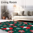 thumbnail image 2 of ODIKA 4'x6' Machine Washable Non-Slip Area Rug, Festive Gnome Holiday Entrance With Jolly Elves High Traffic Rug with Pad, Green, 628084, 2 of 8