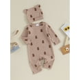 thumbnail image 3 of GXFC Infant Fall Onesie Clothes for Boys Girls 3M 6M 12M 18M Newborn Long Sleeve One Piece Jumpsuits Bodysuit with Hat Outfits Autumn Clothing for Baby, 3 of 8