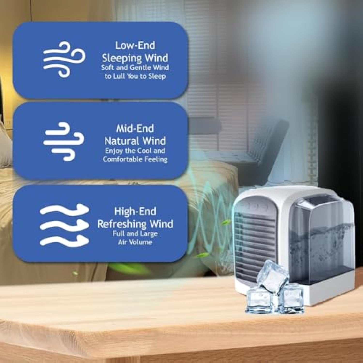 Breeze Box Ac, Breeze Box Air Conditioner, Breeze Box Portable AC, Cooling Portable Air Conditioner, Three Modes, 380ml Large Water Tank (Gray)