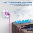 thumbnail image 3 of USB C Block Fast Charging, 2 Pack Dual Port Charger Block with Type C Charging Cable 6FT, USB Charging Block Type C Charger Block Wall Charger Adapter Power Station Compatible for Android, Pink, 3 of 7