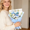 thumbnail image 4 of Blue and White Crochet Bouquet - Hand Knitted Rose & Heart Floral Arrangement, Home Decor, Anniversary Gift (35x25cm), 4 of 6