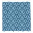 thumbnail image 2 of Ambesonne Japanese Shower Curtain, Asian Wavy Stripes Art, 69"Wx70"L, Slate Blue and Pale Grey, 2 of 4