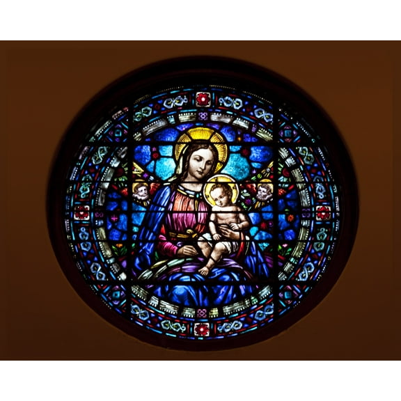 Print: Stained Glass Windows, Highlands Methodist Episcopal Church At Five