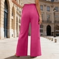 thumbnail image 6 of Trendy Drawstring Elastic Waist Pants for Women Solid Color Loose Fit Casual Summer Wide Leg Trousers Hot Pink XXL, 6 of 7