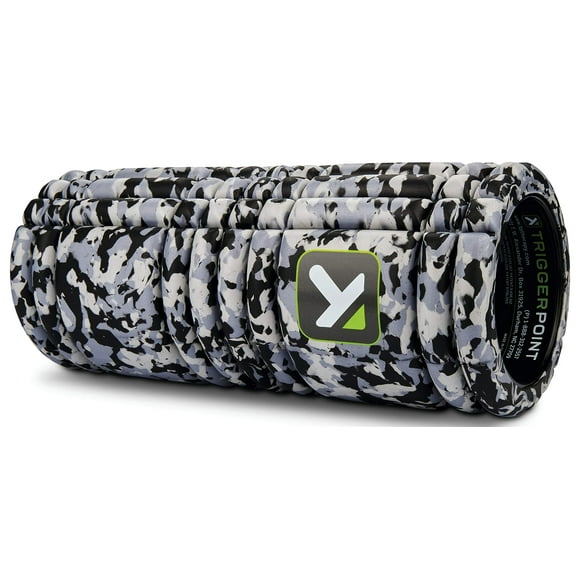 TRIGGERPOINT Grid Foam Roller - Multi-Density Exterior, Rigid Core - Trusted by Therapists and Athletes - Standard Density, Includes Online Instructional Videos, 33cm, Grey Camo