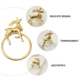 thumbnail image 2 of MasteelfCA 2pcs Exquisite Napkin Holder Adornment Household Reindeer Napkins Rings, 2 of 7