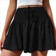 thumbnail image 1 of Pantalones Cortos de para Mujer, de Cintura Alta, con Pierna , Cómodos y Elásticos para Playa y Verano. Negro S, 1 of 6