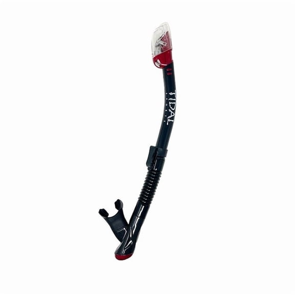 Tidal Dry Snorkel, Lightweight, Easy Breathing, for Snorkelling, Scuba Diving, and Swimming, Comfortable Mouthpiece with Dry Technology - Red