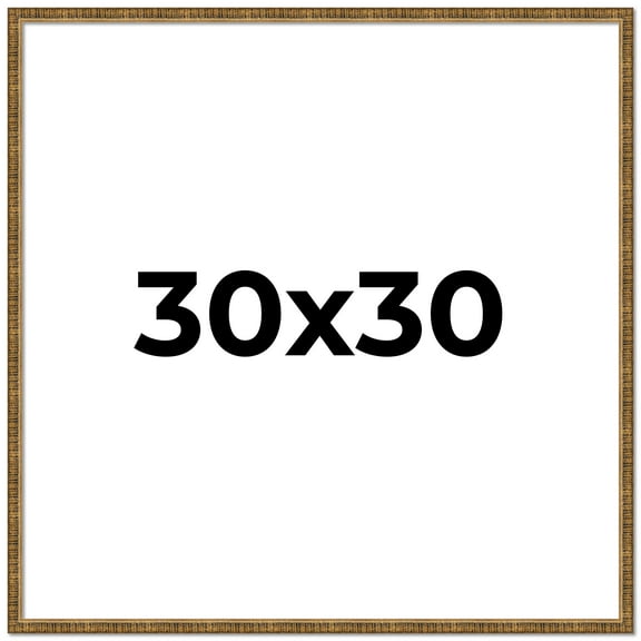 30x30 Frame Gold Solid Wood Picture Frame Includes UV Acrylic Plexiglass, Acid Free Foam Backing