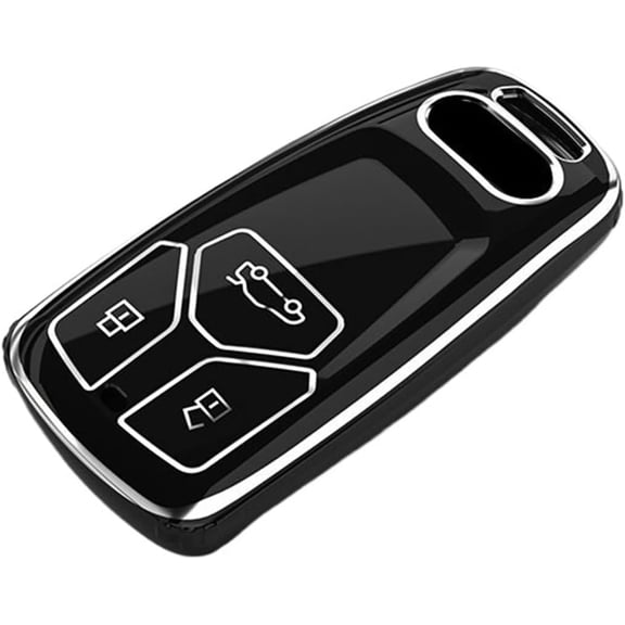 Key Fob Cover Compatible with Fit for Audi A4 A4L A5 Q5 Q7 TT TTS 8S B9 2016 2017 2018 Smart Remote Key Case Shell Keychain Case Holder Protector