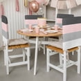 thumbnail image 3 of Pink Grey Striped Chair Back Covers, Removable Chair Covers for Dining Chairs Set of 8, Washable Chairs Slipcovers Back Seat Protector for Wedding Party 19"x20", 3 of 9