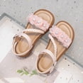 thumbnail image 4 of Gubotare Toddler Girl Beach Sandals Girls Sandals Summer Open Toe Flats Shoes Dress Sandals for Toddler Little Kid Big Kid Size 12.5 (Pink,12.5 Little Kid), 4 of 6