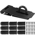 thumbnail image 3 of Hasp Lock Stainless Steel Padlock Latch Lock with Screws Safety Door Clasp Hasp Lock Rustproof Hasp Latch 4×1.5 Inch Extra Thick Gate Lock Hasp for Door Shed Cabinet, 3 of 9