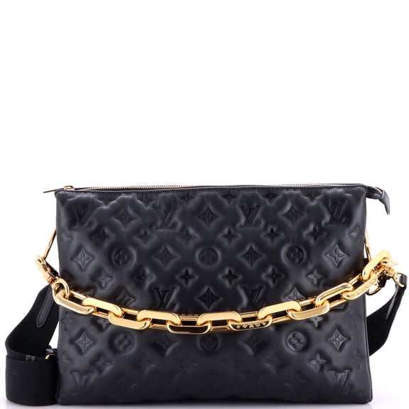 Pre-Owned Coussin Bag Monogram Embossed Lambskin MM By Rebag