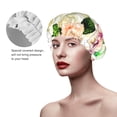 thumbnail image 4 of Kdxio Floral Vintage Print Shower Cap for Women,Elastic and Reusable,Double Waterproof Layers Bathing Hat, 4 of 9