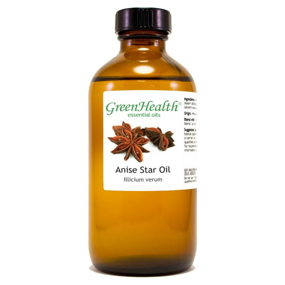 Anise Star Essential Oil - 8 fl oz (237 ml) Glass Bottle w/ Cap - 100% Pure Essential Oil by GreenHealth