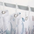 thumbnail image 4 of Nautical Coastal Shower Curtain, Ocean Themed Coral Seashell Beach Starfish Seahorse Decor Bath Curtains, Polyester Fabric Waterproof 72X72Inch Bathroom Curtain with 12 Hooks Blue, 4 of 5